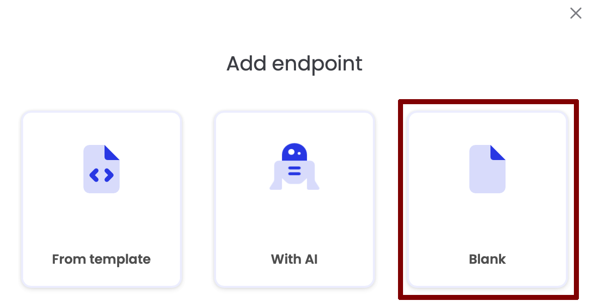Create blank endpoint