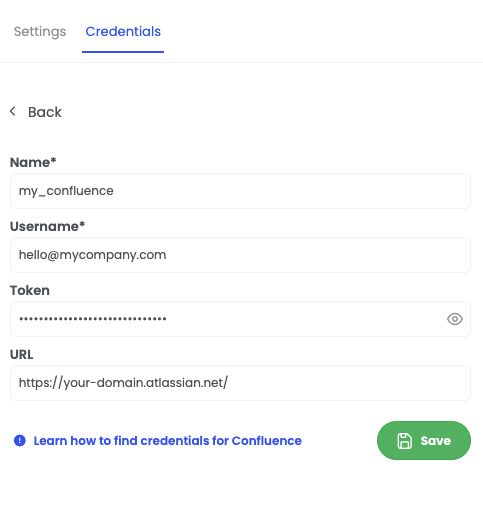 Confluence Credentials